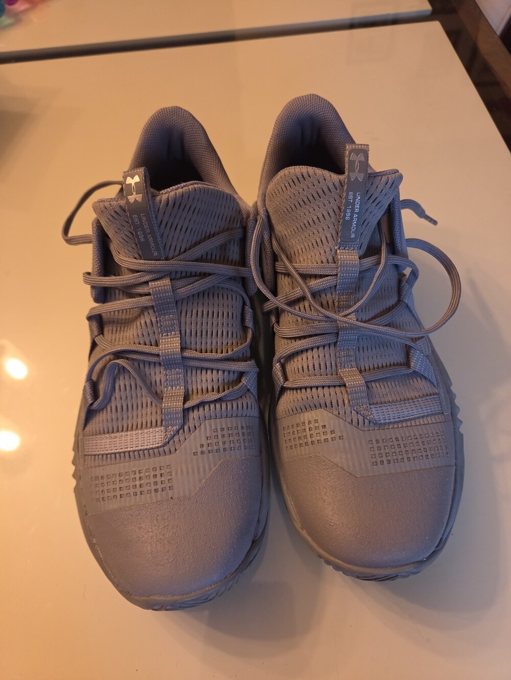 Under Armour Gray Mesh Lace-Up Sneakers